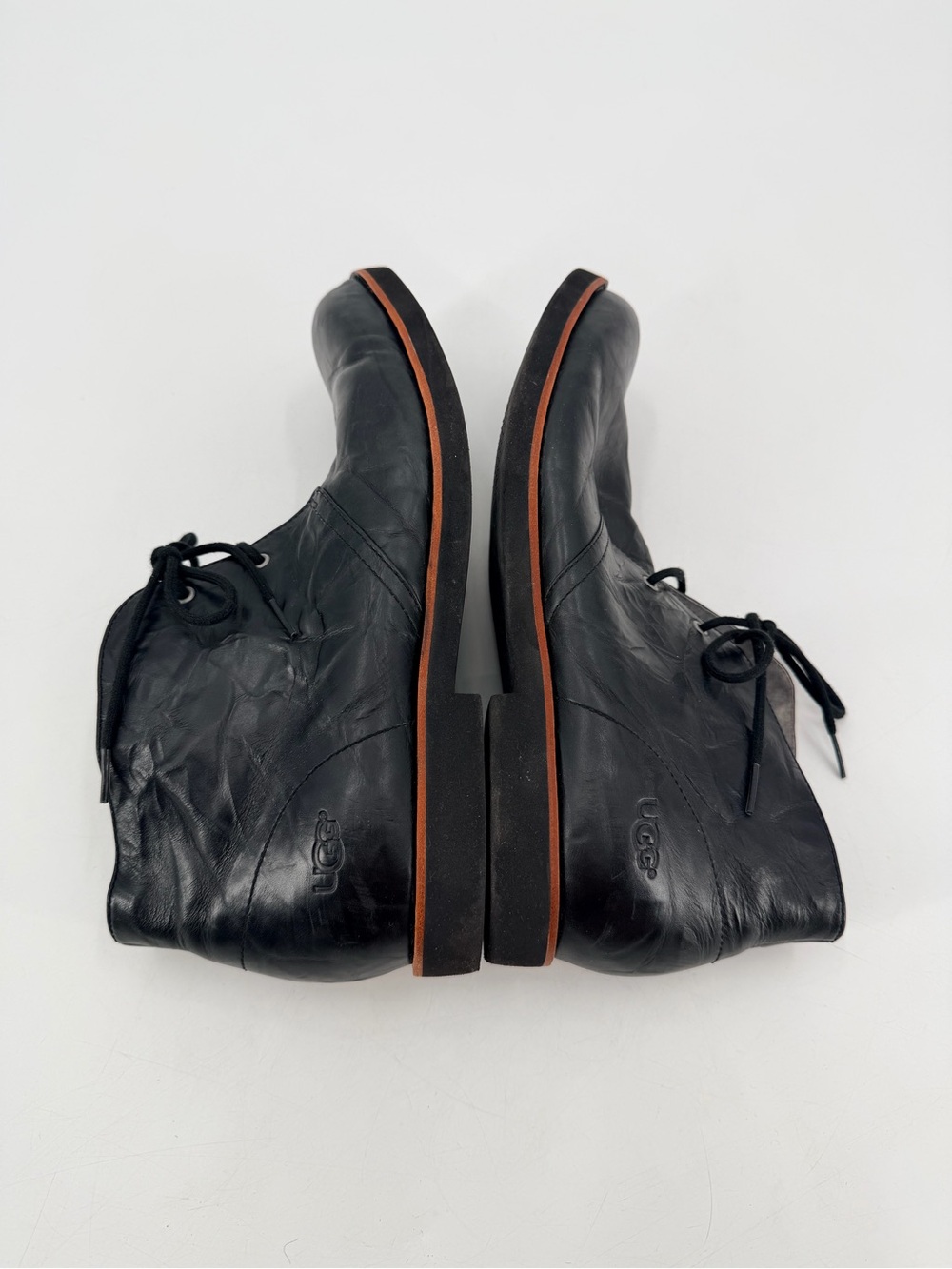 UGG AUSTRALIA Black Westly Boots 13 Men's Leather Lace Up Shoes - Picture 7 of 8